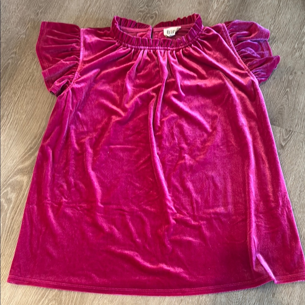 Velvet Pink Short Sleeve Top